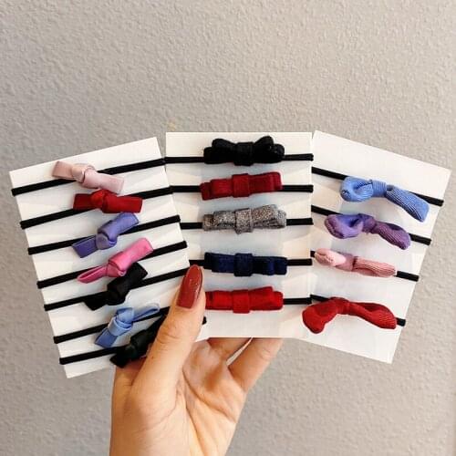 2020 Children Cute Colors Bow Elastic Hair Bands Ponytail Holder Lovely Girls Scrunchies Rubber Bands Kids Hair Accessories