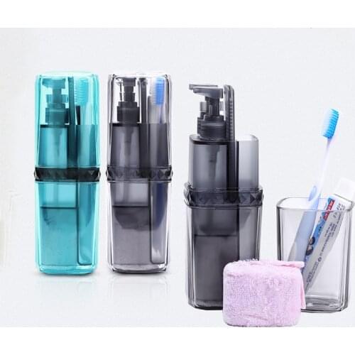 Travel Toiletries Storage Cup Portable Toothbrush Towel Partition Storage Box Travel Wash Cup Bathroom Accessories Set