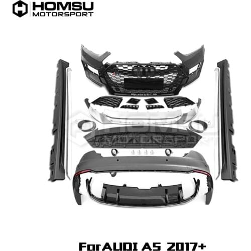 RS5 Body kits car body kits PP+Aluminium alloy front bumpers for Audi A5 2017-2019 Front bumper & front lip & black front grill