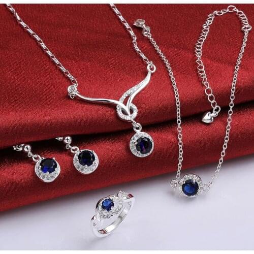 925 sterling silver jewelry set, fashion jewelry set A038-C Earring 449 Necklace 482 Ring 322-8 /imuareba ikharboa S784-B
