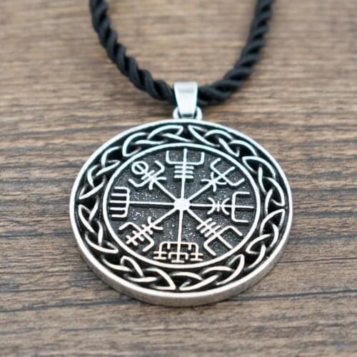12pcs new fashion arrival antique silver plated Icelandic Vegvisir A Protection Symbol Pendant, Magical Staves Compass SanLan