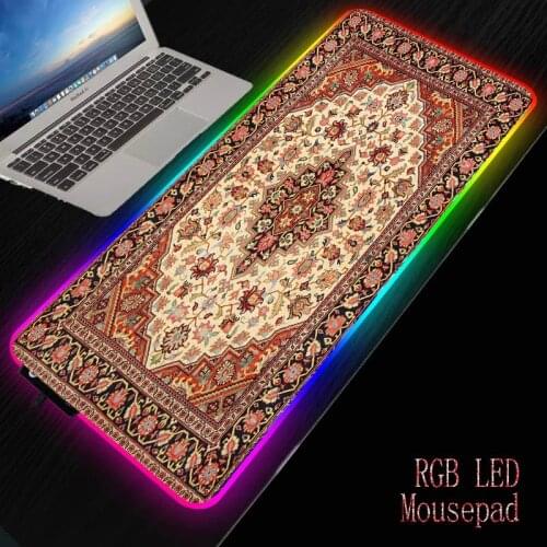 Mairuige Persian Carpet Gaming RGB Large Speed Mouse Pad Gamer Big Mouse Mat Computer Mousepad Led Backlight Mause Pad for CSGO