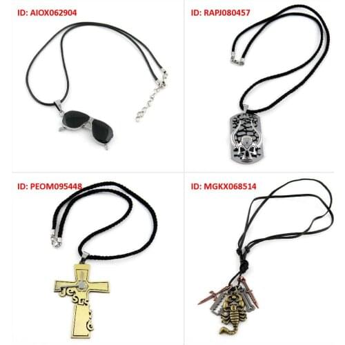 Fashion Jewelry Necklace Pendent Cool Glasses Skull Ox Horn Clock Cross Sword Bone Scorpio