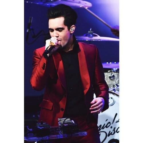 Fashionable Two Buttons Wine Satin Groom Tuxedos Groomsmen Shawl Lapel Mens Suits Blazers (Jacket+Pants+Tie) W:936