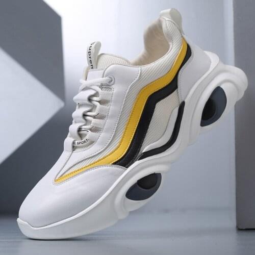 Men Shoes 2021 New All-match Leather Sneakers Breathable Mesh Summer Low-top Flat Heel Casual Shoes