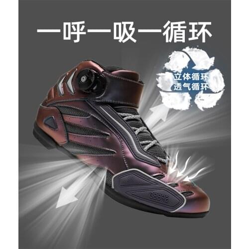 New Arrival Motorcycle fabric breathable Boots,street bike boot reflective with Boa Closure System