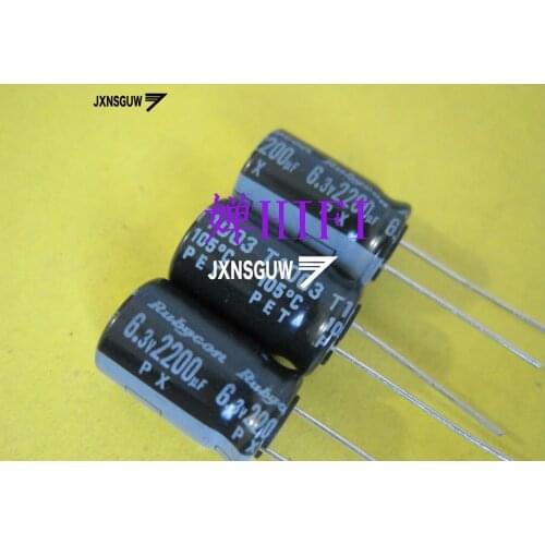 20PCS NEW RUBYCON PX 6.3V2200UF 10X16MM Aluminum electrolytic capacitors 2200uF/6.3v 105 degrees 2200UF 6.3V