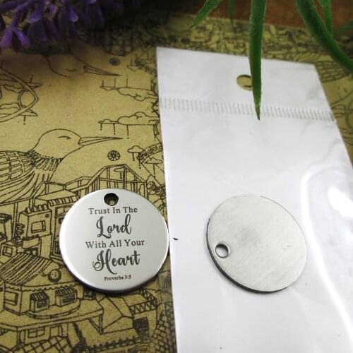 20pcs--"trust in the lord with all your heart proverbs 3:5"stainless steel charms more style for choosing DIY Charms from Bible