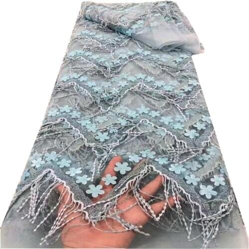 SJ Lace Embroiery Lace African Lace Fabric 2021 High Quality Lace With 3D Lace Nigerian Wedding Tulle Net Material Sewing r4-24