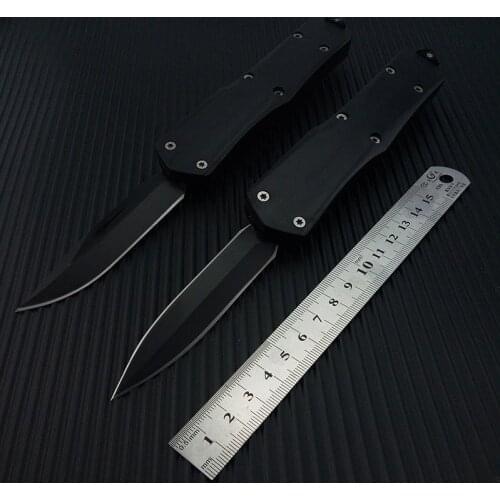 Tactical Fixed Blade Knife Stainless Steel blade Plastic Handle , Edge , Black