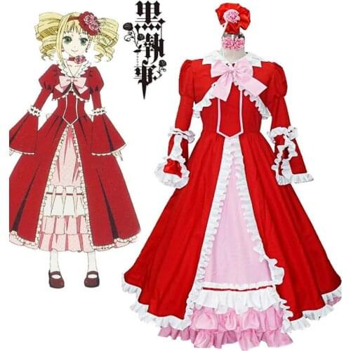 Unisex Cos Anime Black Butler Elizabeth Ethel Cordelia Midford Lolita Cosplay Costumes Dress Suit Sets