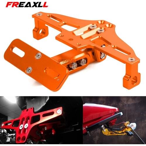 Universal CNC Billet Aluminum Motorcycle Adjustable Angle License Number Plate Frame For All 65-500cc SX/SX-F/EX/EXC-F