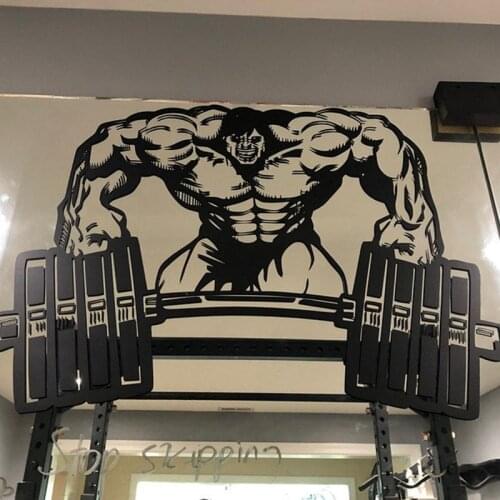 Large Gym Monster Barbell Wall Sticker Workout Fitness Weightlifting Training Sport Wall Decal Bedroom Vinyl Home Decor