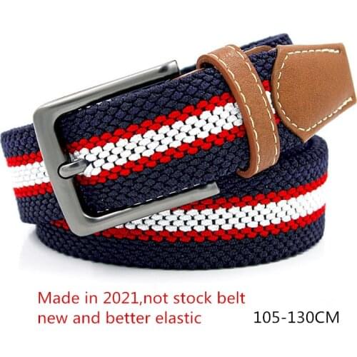 Wj21318 130CM new young man women girls rubber polyester stretch golf elastic canvas belt