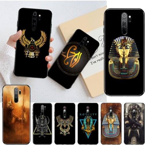 YJZFDYRM Egypt Nefertiti Anubis Ankh Pharaoh Coque Shell Phone Case for Redmi 8A Note 9 8 8T 7 6 6A 5 5A 4 4X 4A Go Pro