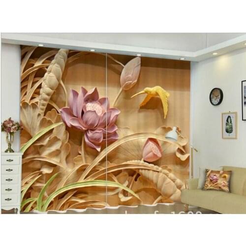 Girl Bedroom FLOWER Luxury Blackout 3D Window Curtains For Living Room Customized size Drapes Cortinas Rideaux Cushion cover