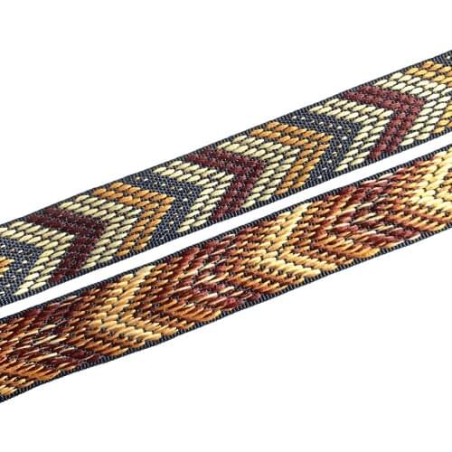 ZERZEEMOOY 21MM 5YARD/LOT SINGLE FACE GEOMETRIC NYLON HIGH DENSITY JACQUARD RIBBON Trim Lace DIY Handmade Sewing Accessories