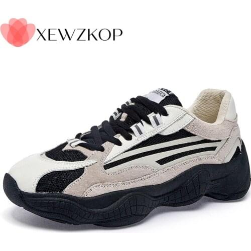 Female ins tide 2022 spring new thick-soled lace-up breathable running shoes net red fashion casual sports womens shoes Student