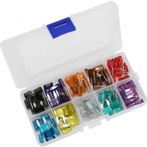 100Pcs Car Standard Blade Fuse Mini Zinc Alloy 2A 3A 5A 7.5A 10A 15A 20A 25A 30A 35A fusibles