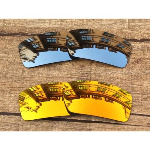 Vonxyz 2 Pairs Ruby Mirror & Chrome Mirror Polycarbonate Replacement Lenses for-Oakley Gascan Frame