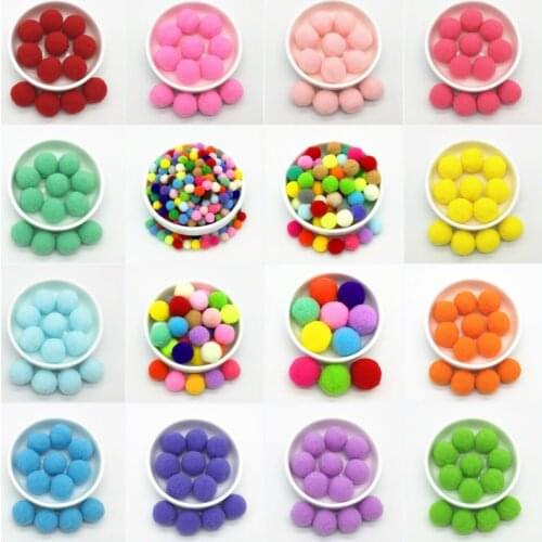 8/10/15/20/25/30mm Pompoms Plush Ball DIY Kindergarten Manual Craft Pompom Decor Toys Garment Sewing Cloth Decor Accessories 20g
