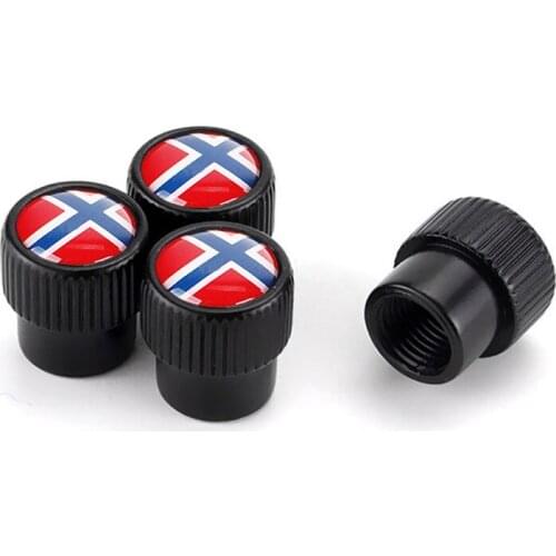 Zinc Alloy Car Tire Valve Caps For Hyundai Accessories Norway Flag Emblem Auto Wheel Tyre Air Valve Stem Cover Dustproof Tapones