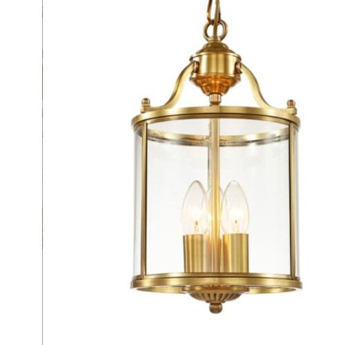 D20cm Vintage Glass Brass Pendant Lights Golden Bronze Pendant Lamp With E14 Bulb 110V/220V Pendant Light Hanging Lamp Fixture