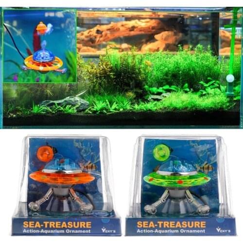 Decor UFO Aquarium Action-Air Effect Decoration Underwater Fish Tank Ornament