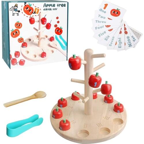 Montessori Wooden Toys Blocks Educational Preschool Learning Educational Toy Math Numbers Counting Game Wooden Toys for Baby