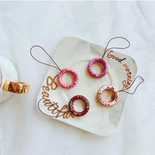 Hot universal Cute Donuts Silicone Ring Mobile Phone Lanyard For Airpods case Mobile Phone U Disk Anti-Lost Rope