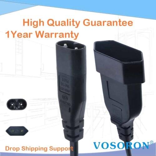 IEC320 C8 Male to Europe Schoko CEE7/16 Outlet Female socket Power Extension Cable For PDU UPS