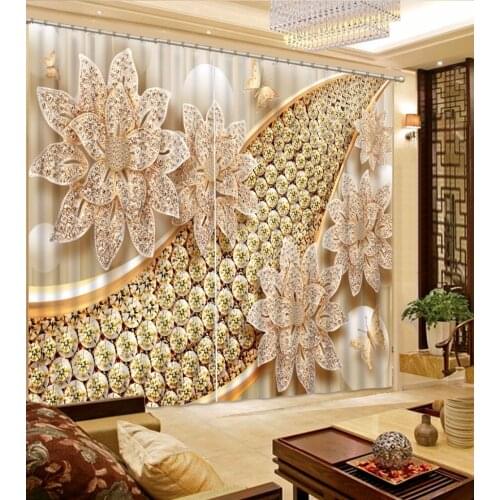 Customize European curtains Luxury jewelry curtain for the living room bedroom Window decoration curtain