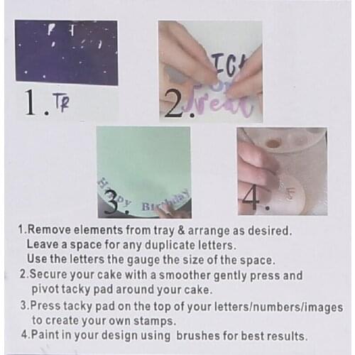 C5AD Cake Tool Acrylic Letter Number Embossed Cutter Mold Cookie Cutter Stamp Brush