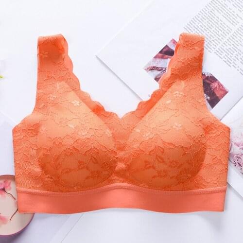 IZICFLY Hot Sale floral lace ABC Push Up Bra new style orange color underwear bra 85C for women sexy sleeping -1 Pcs