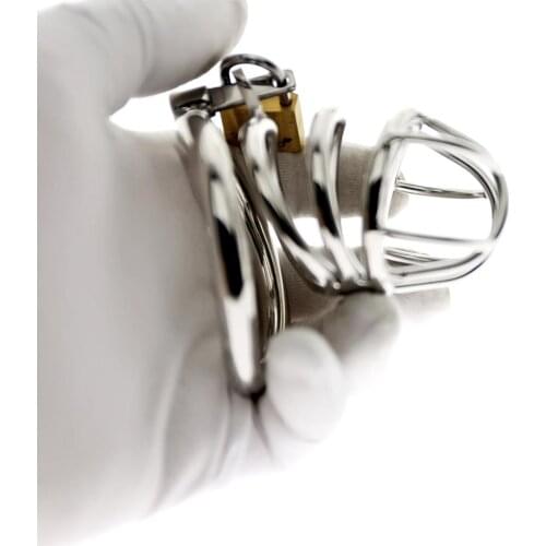 Stainless Steel Cock Cage Lockable Penis Cock Ring Sleeve Lock Male Chastity Device Adult Games Sex Toys for Men C057