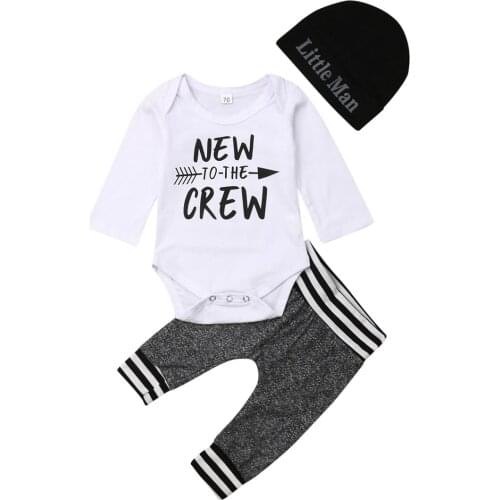 0-24M New Fashion Infant Newborn Baby Boy Romper+Pants Outfit Clothes Bodysuit Playsuit