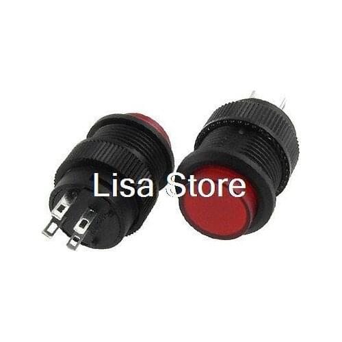 Red 3V LED Light Illuminated OFF-(ON) NO Latching Push Button Switch Lock