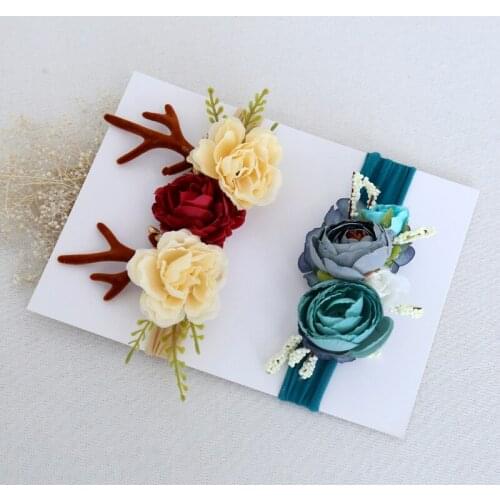 2020Flower Headband For Newborn Antlers Head Bands Turban Newborn Headbands Hairbands For Boys and Girls Kids Hair Accessories