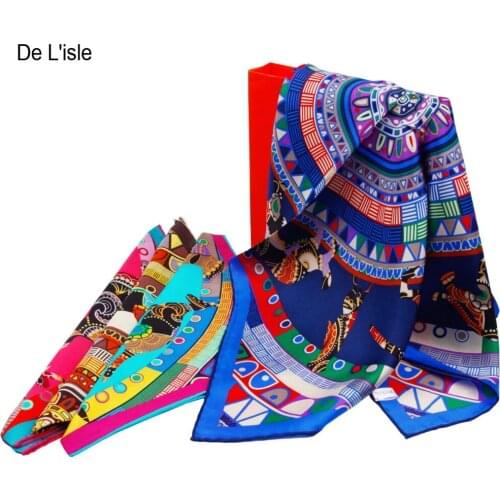 Premium Beastmaster Natural Silk Big Square Scarf Handkerchief Fashion Pashmina Womens Shawl Wrap Headband