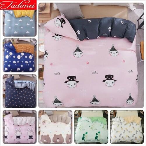 Pink Kitty Cat Pattern 1 pcs piece Duvet Cover Adult Kids Child Boy Girl Student Quilt Bedding Bag Single Double Queen King Size