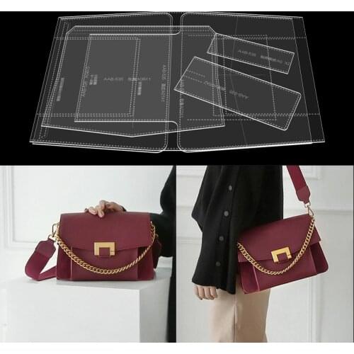 Shoulder bag leather art paper pattern template for 2021 sewing pattern DIY handmade leather acrylic version type drawings