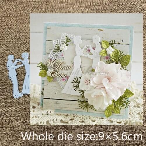 New Design Craft Metal Cutting Dies cut die heart Bride and groom Scrapbooking Album DIY Paper Card Craft Embossing Die Cuts