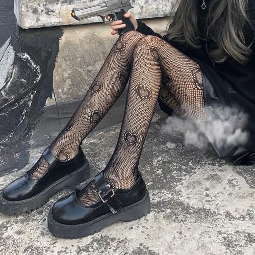 Lace Cool Black G Stockings Trousers Tights Japanese Gothic Women Love Embroidery Punk Pantyhose Lolita Dark Fishnet Stocking