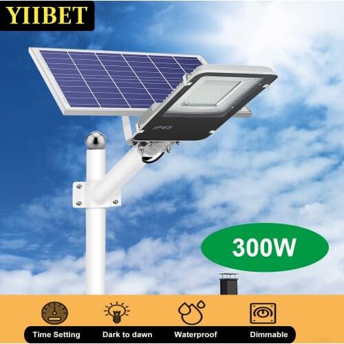 YIIBET 300W Cold White Solar Farm Lamps LED Solar Street Flood Lights Luz Exteriorsolar LED Lights Outdoor Garden Lightings