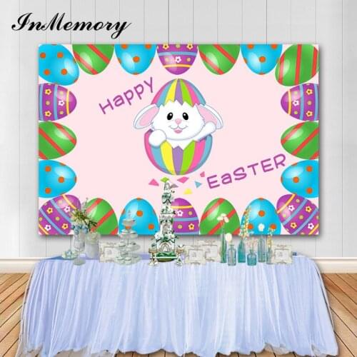 InMemory Vinyl Photography Backdrops Happy Easter Backdrop Easter Eggs Bunny Newborn Baby Shower Photo Background Photocall