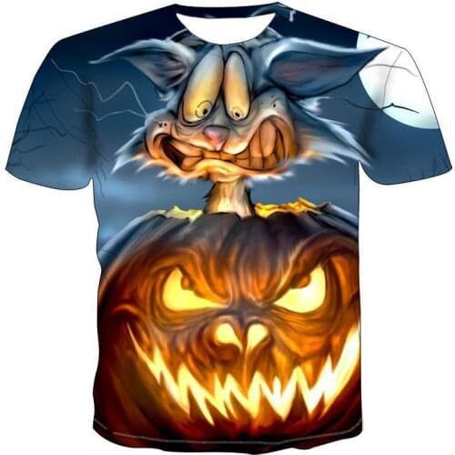 11 Styles Gothic Pumpkin 3d Digital Printing T-shirt Short-sleeved T-shirt Male Casual Loose Half-sleeved Oversized T-shirt 6XL