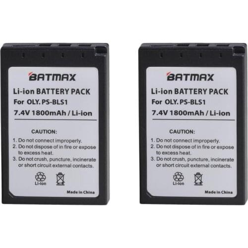 2pcs 7.4V 1800mAh Ps BLS 1 BLS1 BLS-1 Camera Rechargeable Battery for OLYMPUS E-PL1 E400 E410 E420 E450 E620 E-P1E-P2