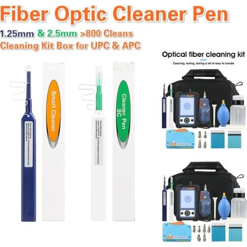 2PCS/LOT LC/SC/FC/ST Fiber Optic Cleaner Pen 1.25mm & 2.5mm 800 Cleans Fiber Optic Cleaning tools Kit for UPC APC Free Shipping