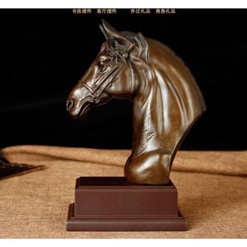 350 # limited edition # 24CM tall # HOME office TOP GOOD art WORK # handmade Lucky Success bronze feng shui HORSE statue
