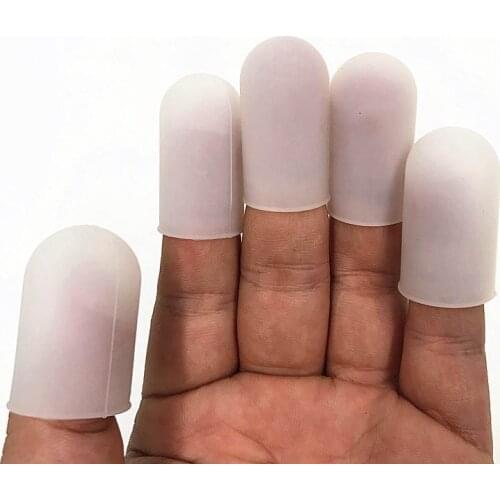 5 Pcs Silicone Fingers Cover Cap Fingertip Protector Insulation Anti-skid Kitchen Barbecue Knife Cutting Finger Protection Tool